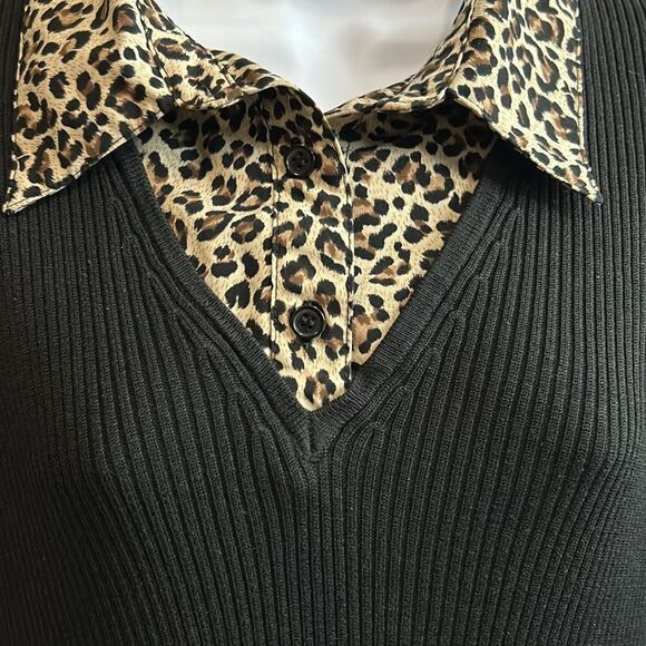 #134 Fiorlini international, animal print woven sweater size 22/24 - Picture 6 of 7